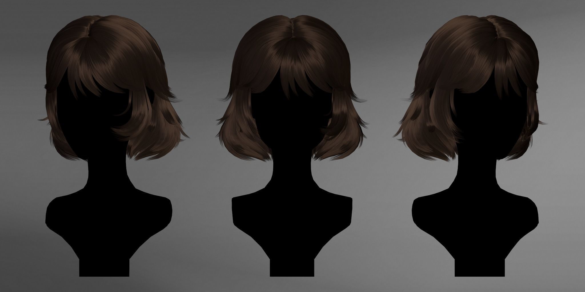 Game Hair - Stylized Female Hairstyle V7 Low-poly 3D model_1