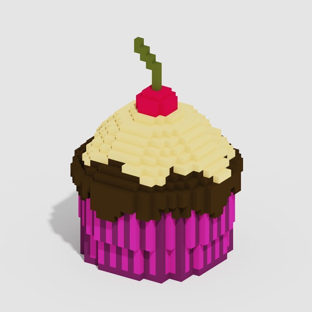 Voxel Sweets 17 Items Low-poly 3D model_8
