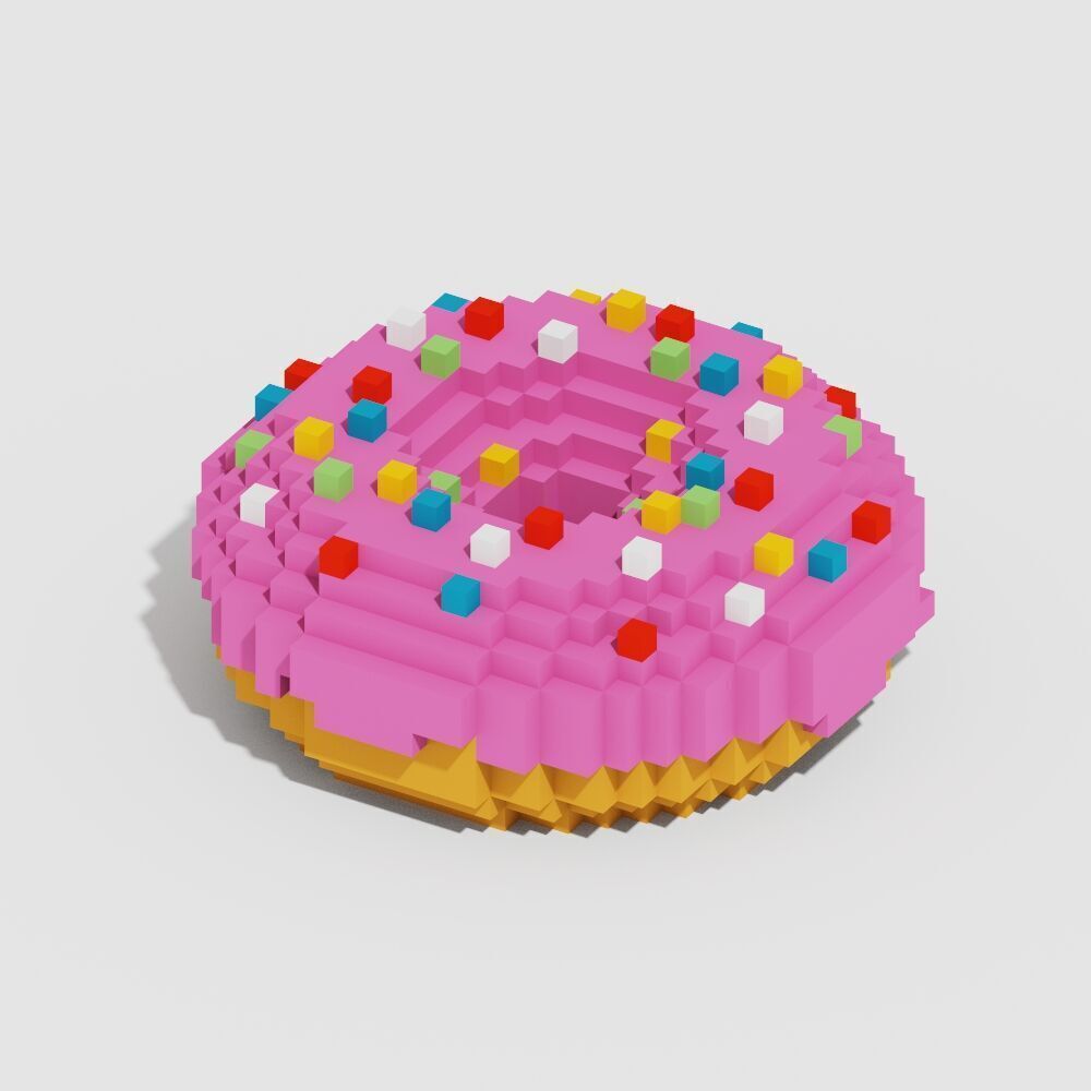 Voxel Sweets 17 Items Low-poly 3D model_11