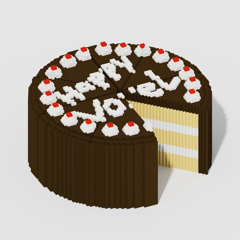 Voxel Sweets 17 Items Low-poly 3D model_1