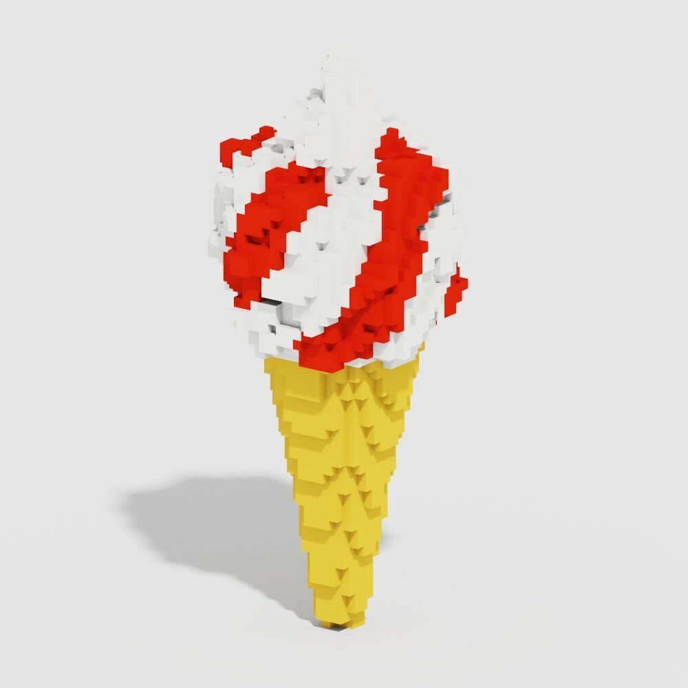 Voxel Sweets 17 Items Low-poly 3D model_13