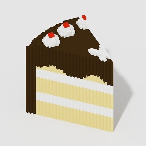 Voxel Sweets 17 Items Low-poly 3D model