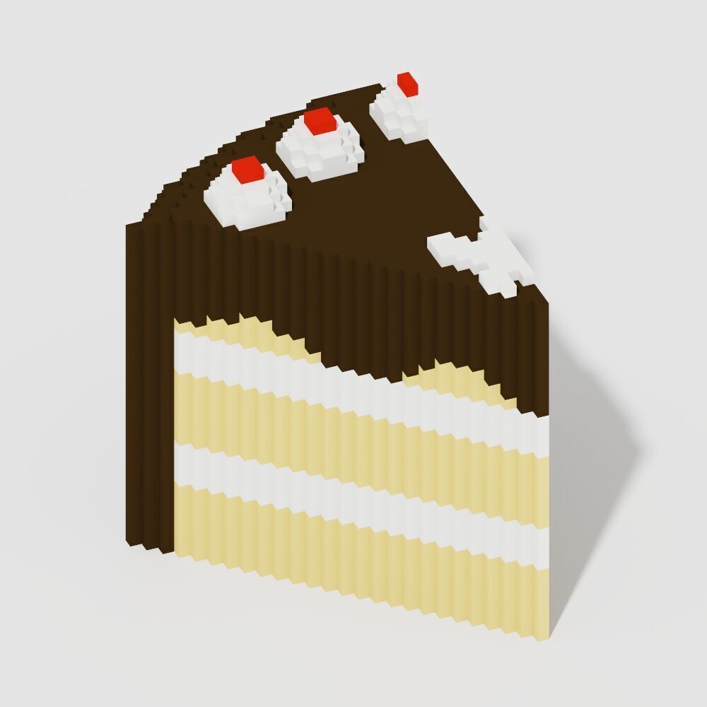 Voxel Sweets 17 Items Low-poly 3D model_0