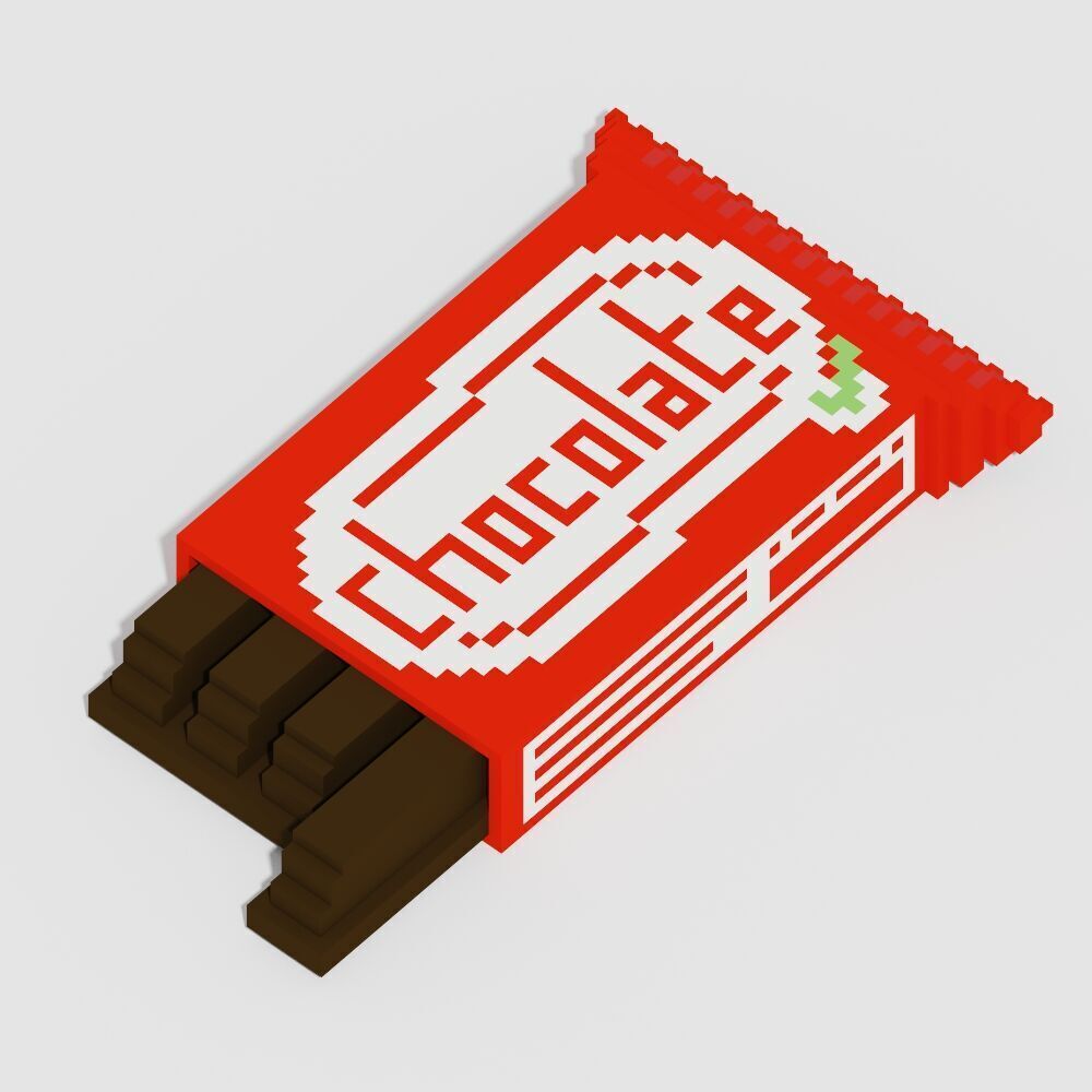 Voxel Sweets 17 Items Low-poly 3D model_4
