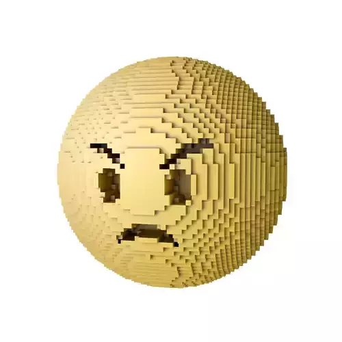Voxel Angry Face 08