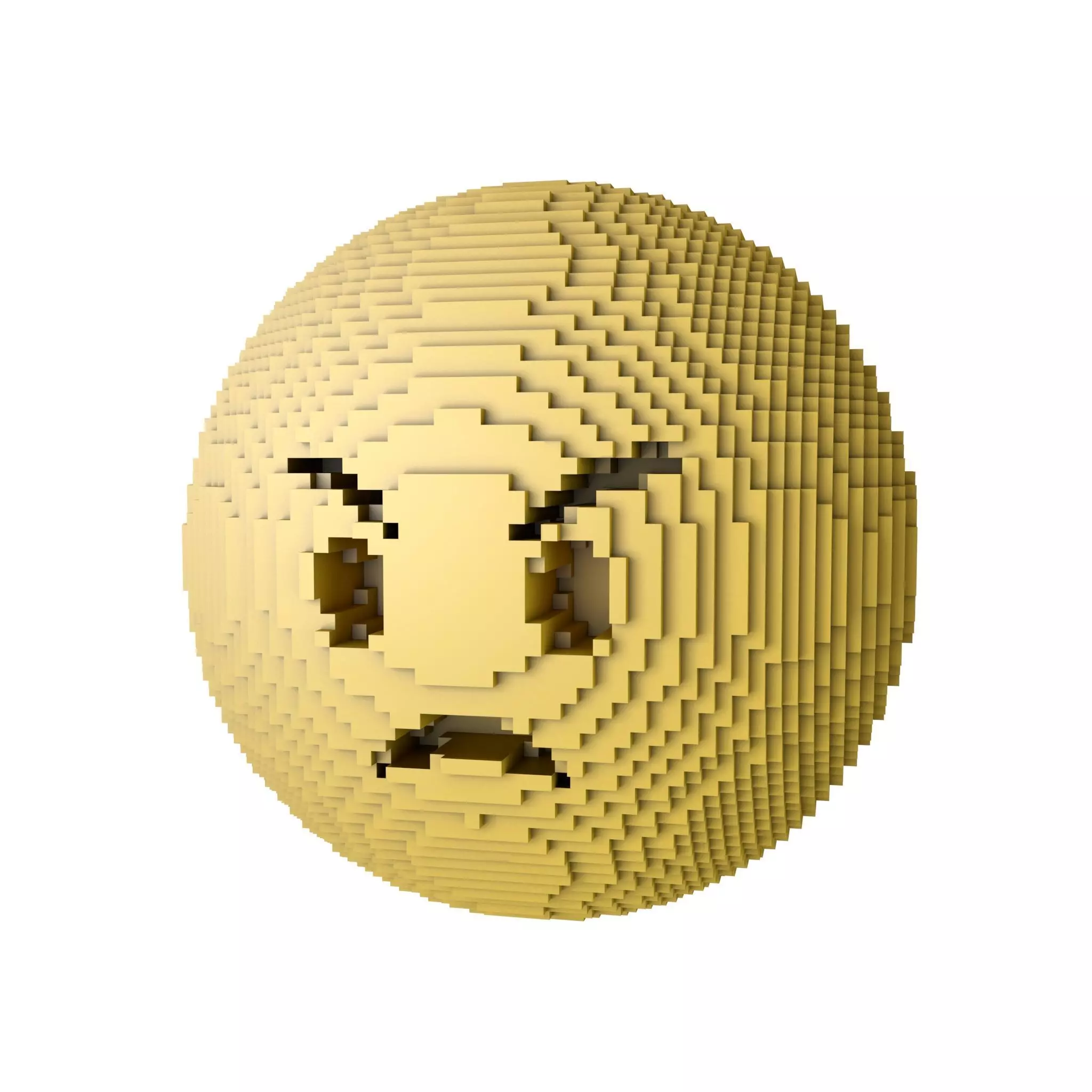 Voxel Angry Face 08 Low-poly 3D model