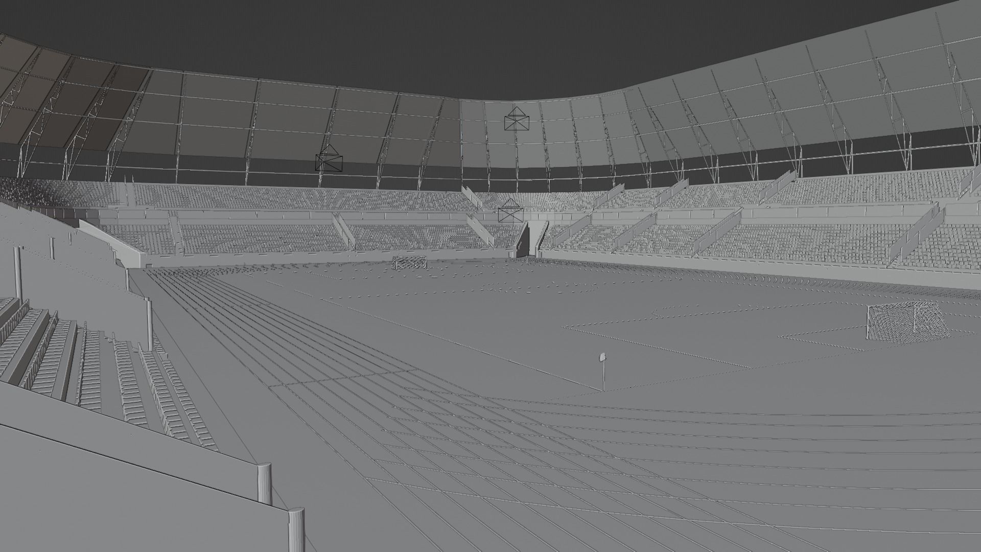 Olympic Stadium Low-poly 3D model_9