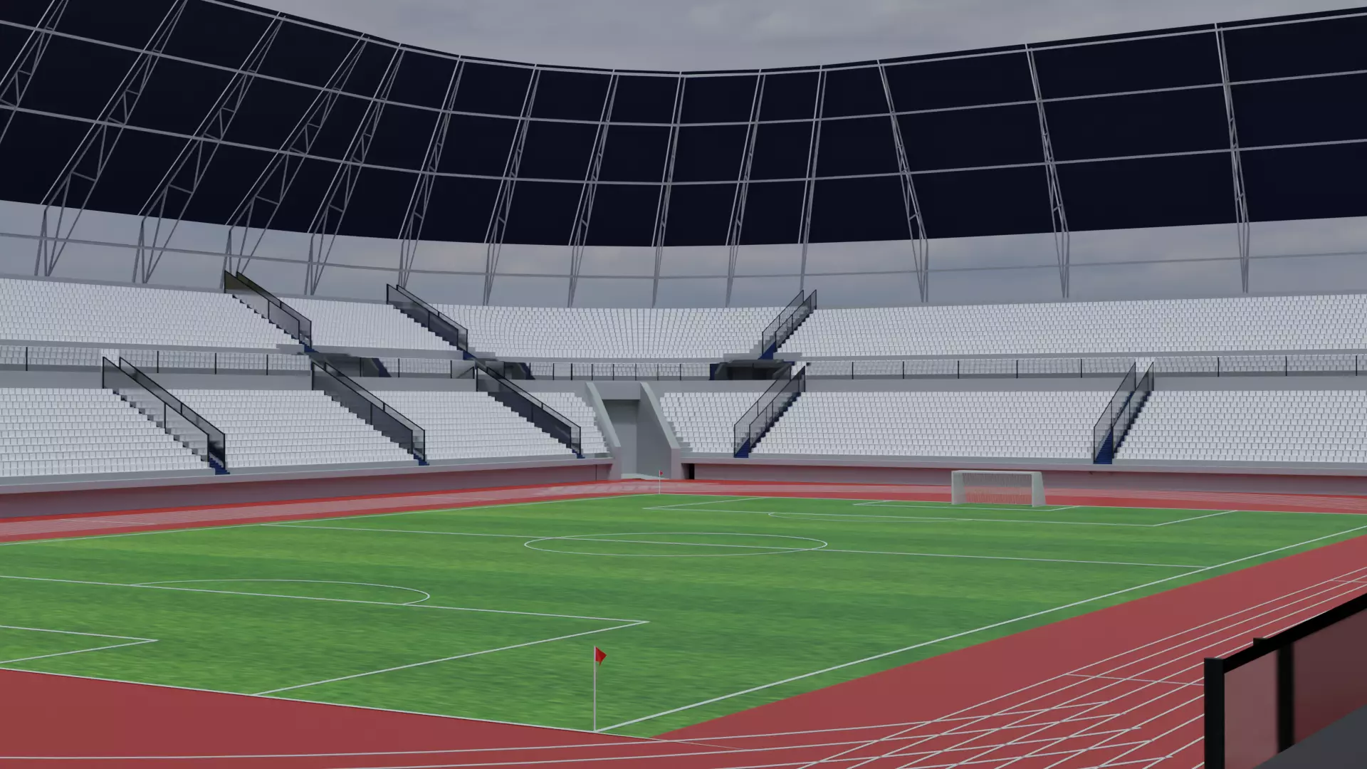 Olympic Stadium Low-poly 3D model_0