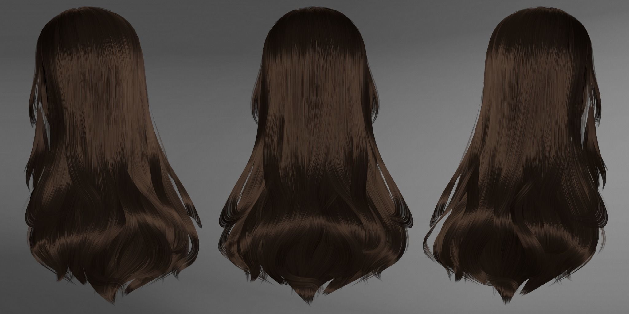 Game Hair - Stylized Female Hairstyle V8 Low-poly 3D model_2