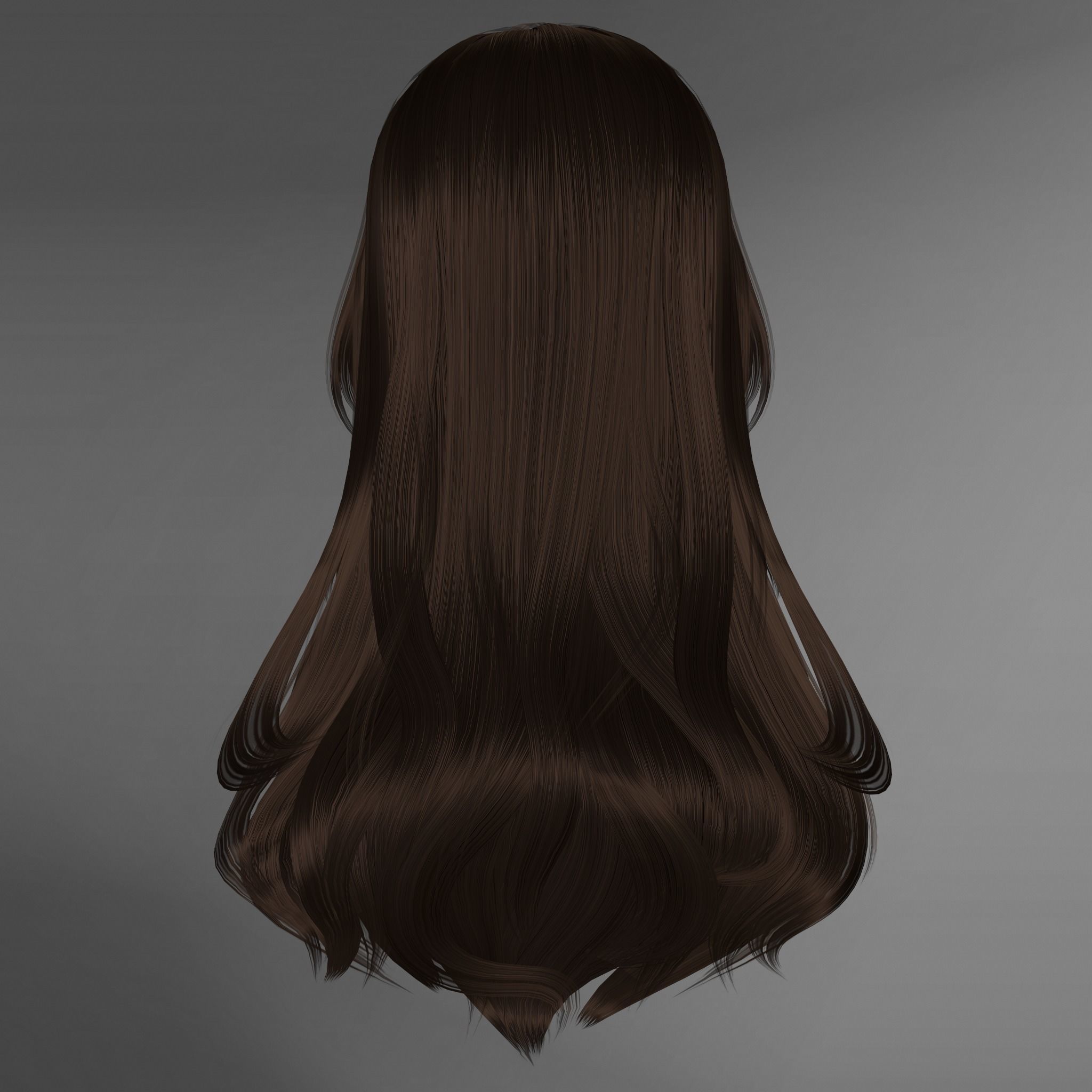 Game Hair - Stylized Female Hairstyle V8 Low-poly 3D model_4