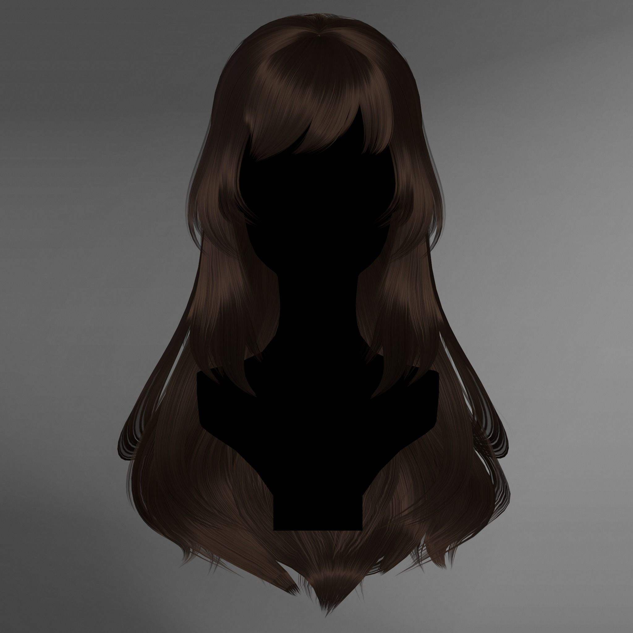 Game Hair - Stylized Female Hairstyle V8 Low-poly 3D model_3