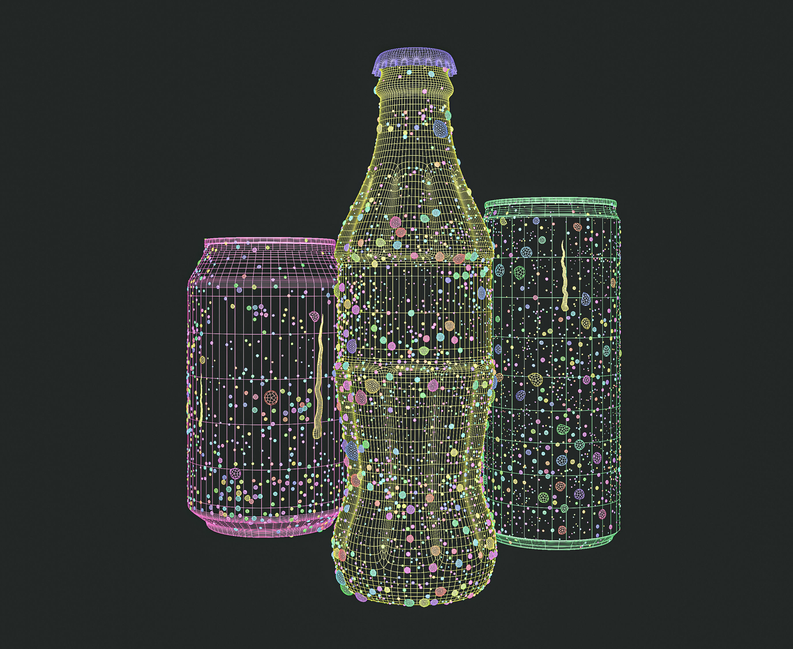 Sodacan 200ml 250ml 330ml with Droplets 3D model_11