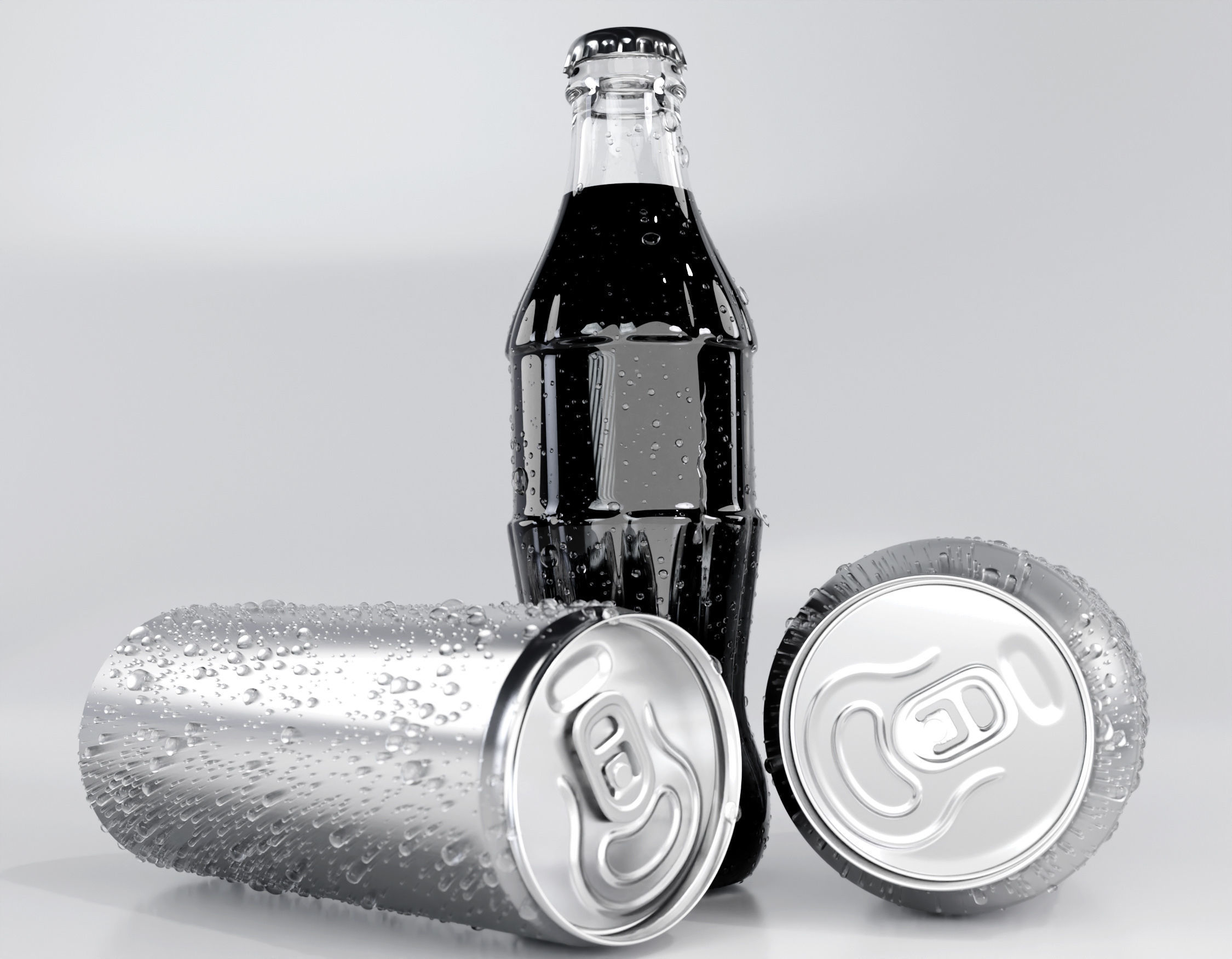 Sodacan 200ml 250ml 330ml with Droplets 3D model_8