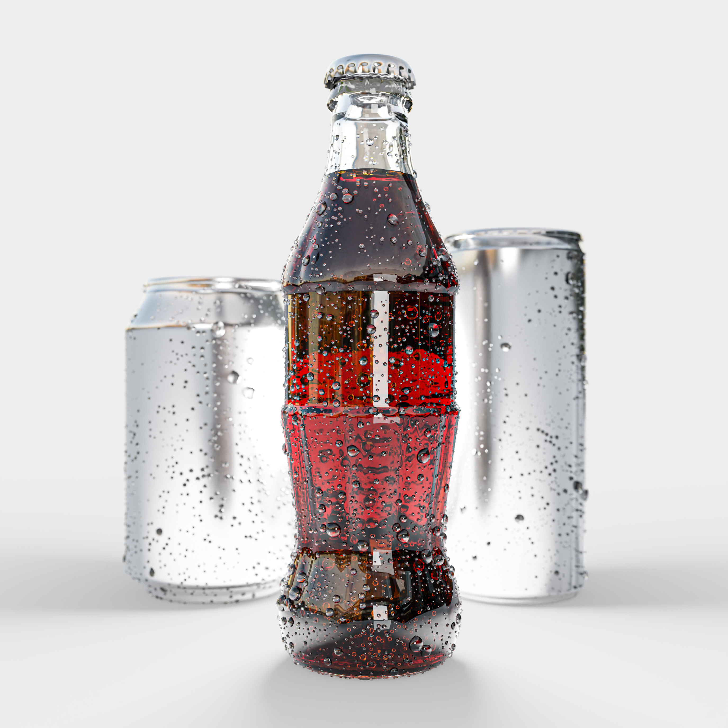 Sodacan 200ml 250ml 330ml with Droplets 3D model_2