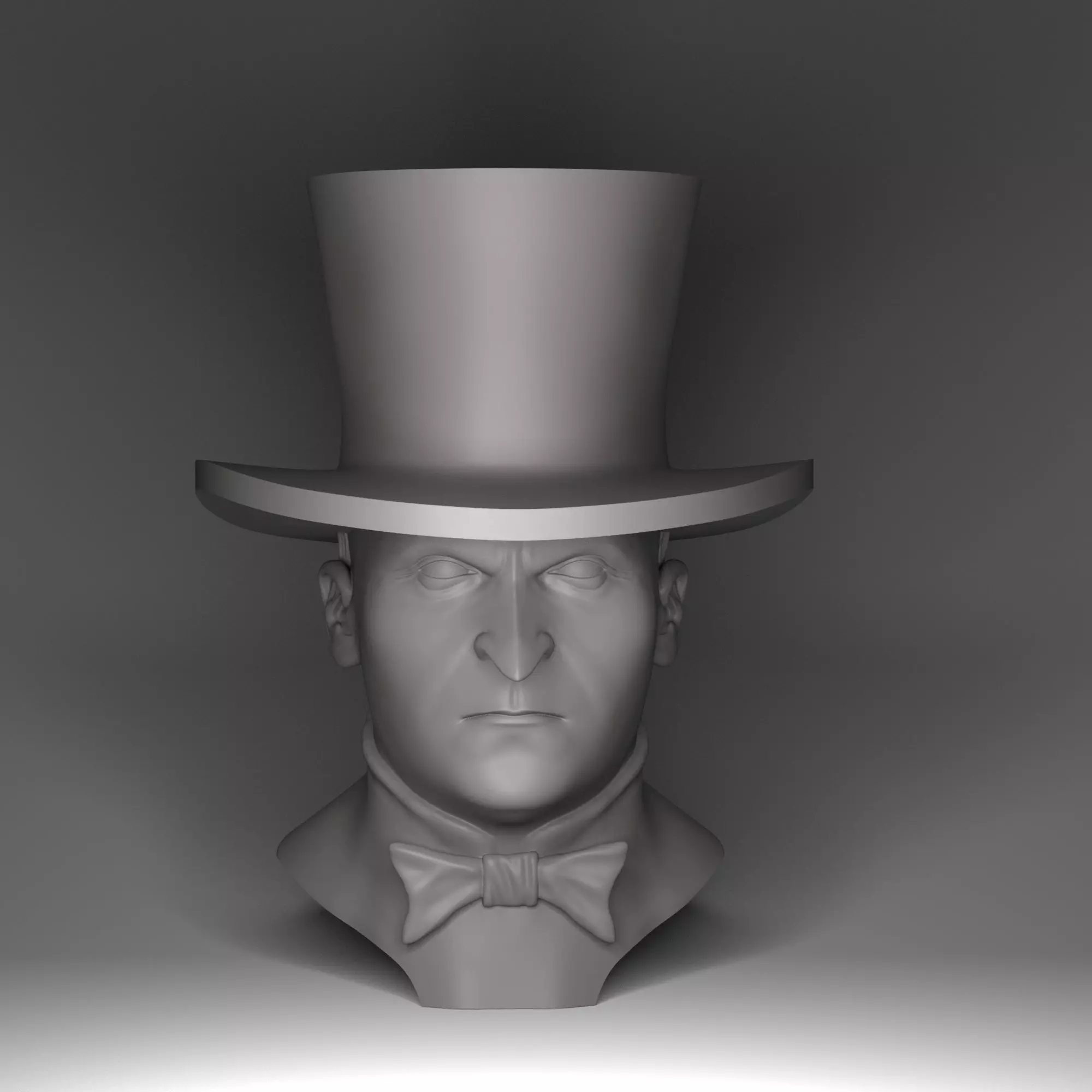 Penguin bust of man in top hat 3D print model