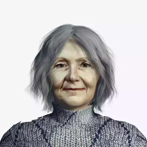 Old Women 3D Rigged model ready for animation