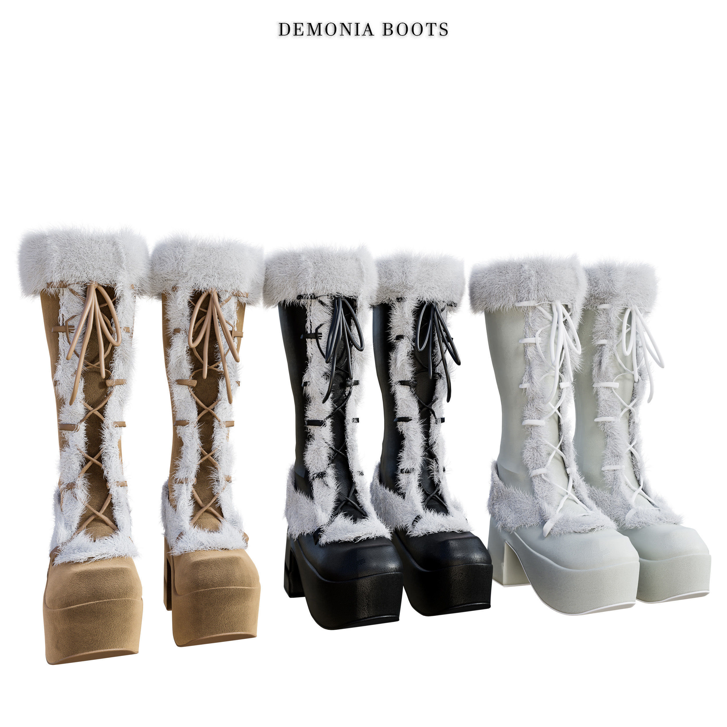 Dolls Kill Demonia Boots 3D model CGTrader