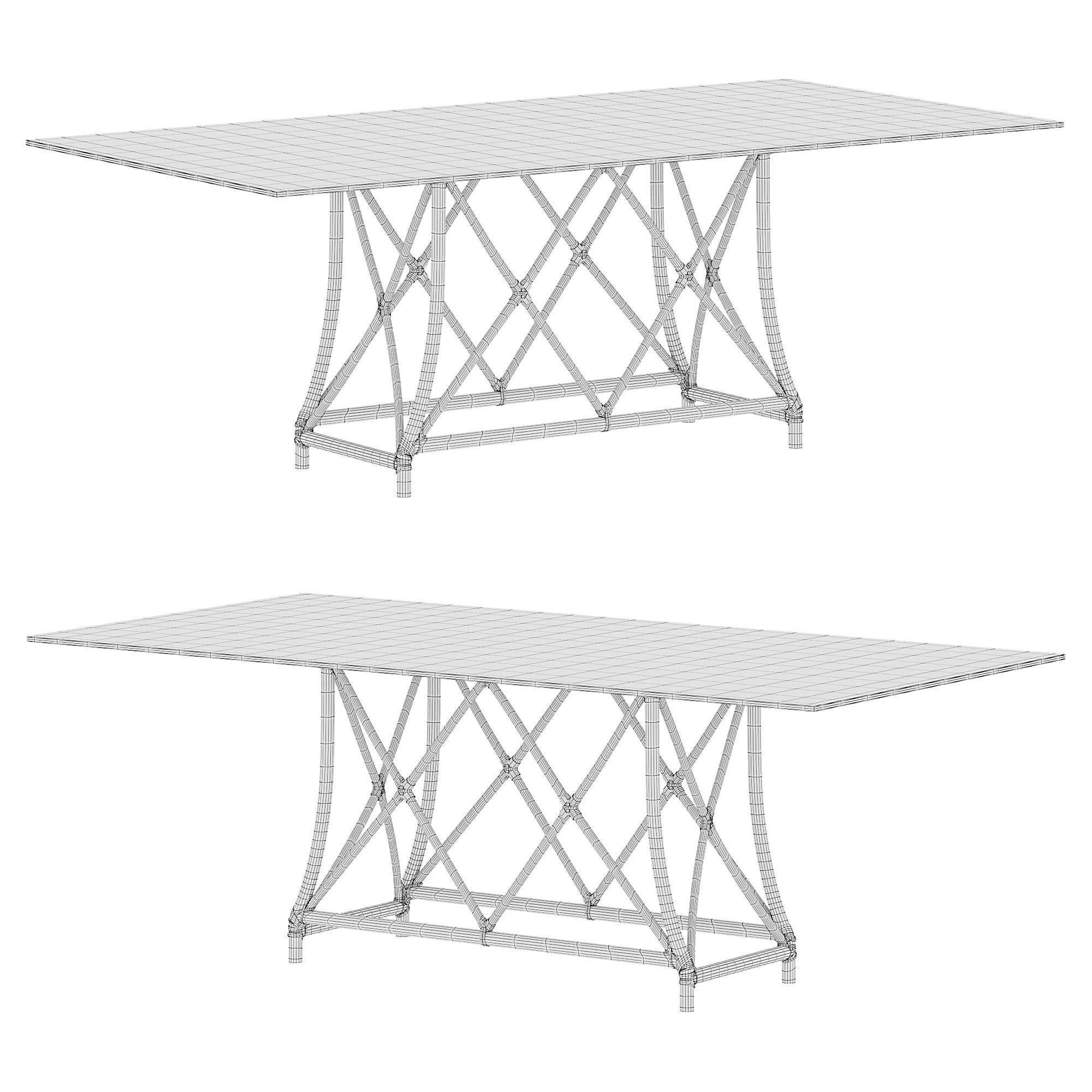 GONDOLA RECTANGLE DINING TABLE 3D model_5