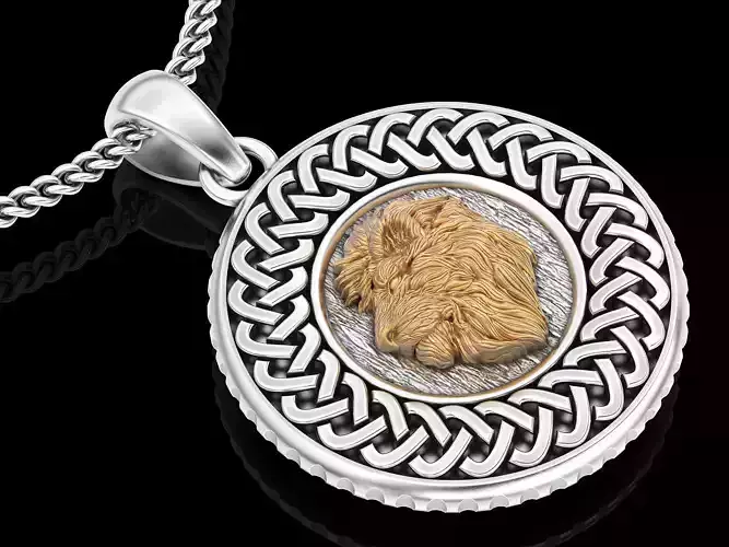 Lion pendant  gold sterling jewelry printable 3D model