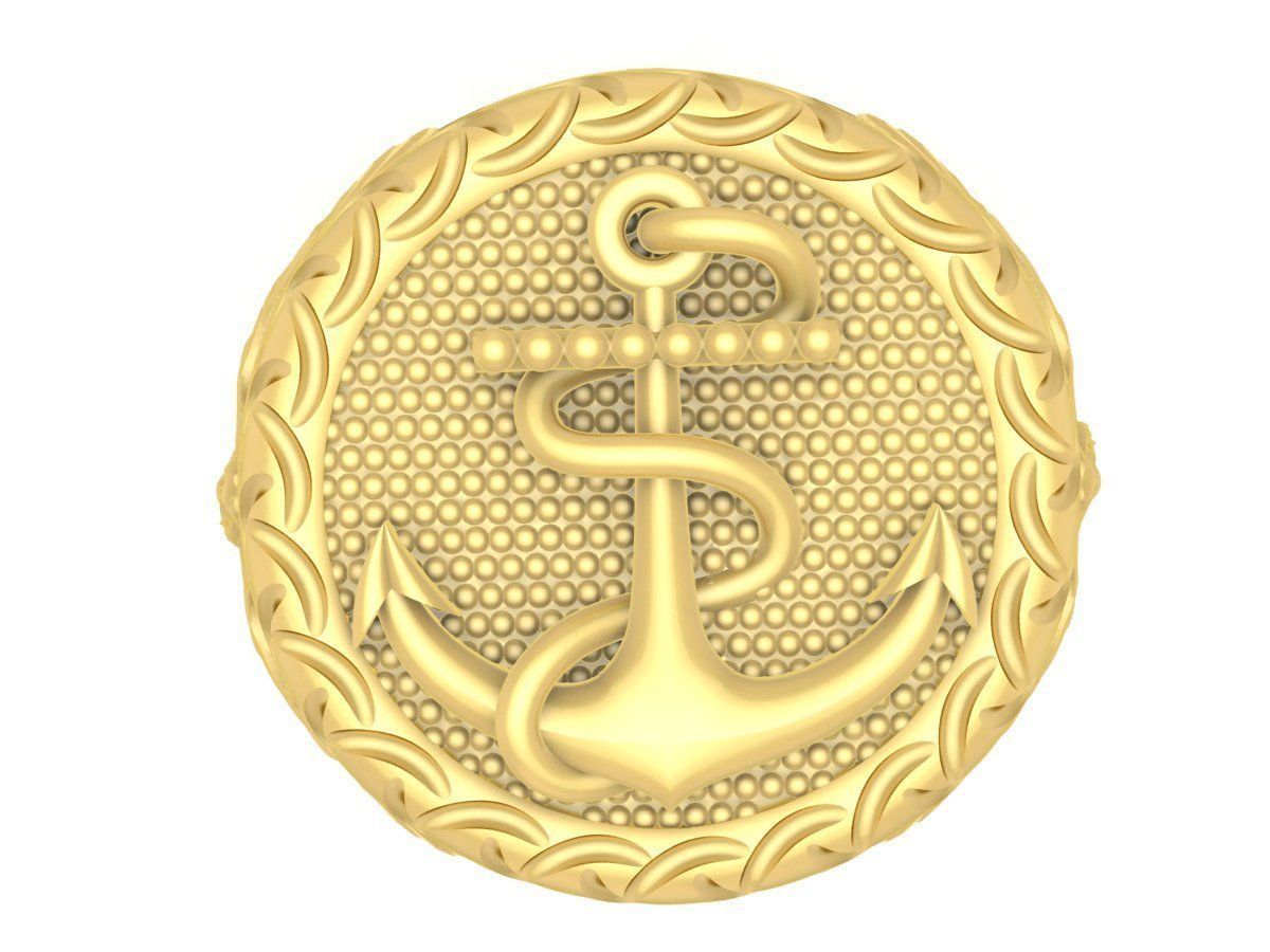 Anchor and Eagle Signet Ring 3D Model for Jewelry 3691 3D print model_3