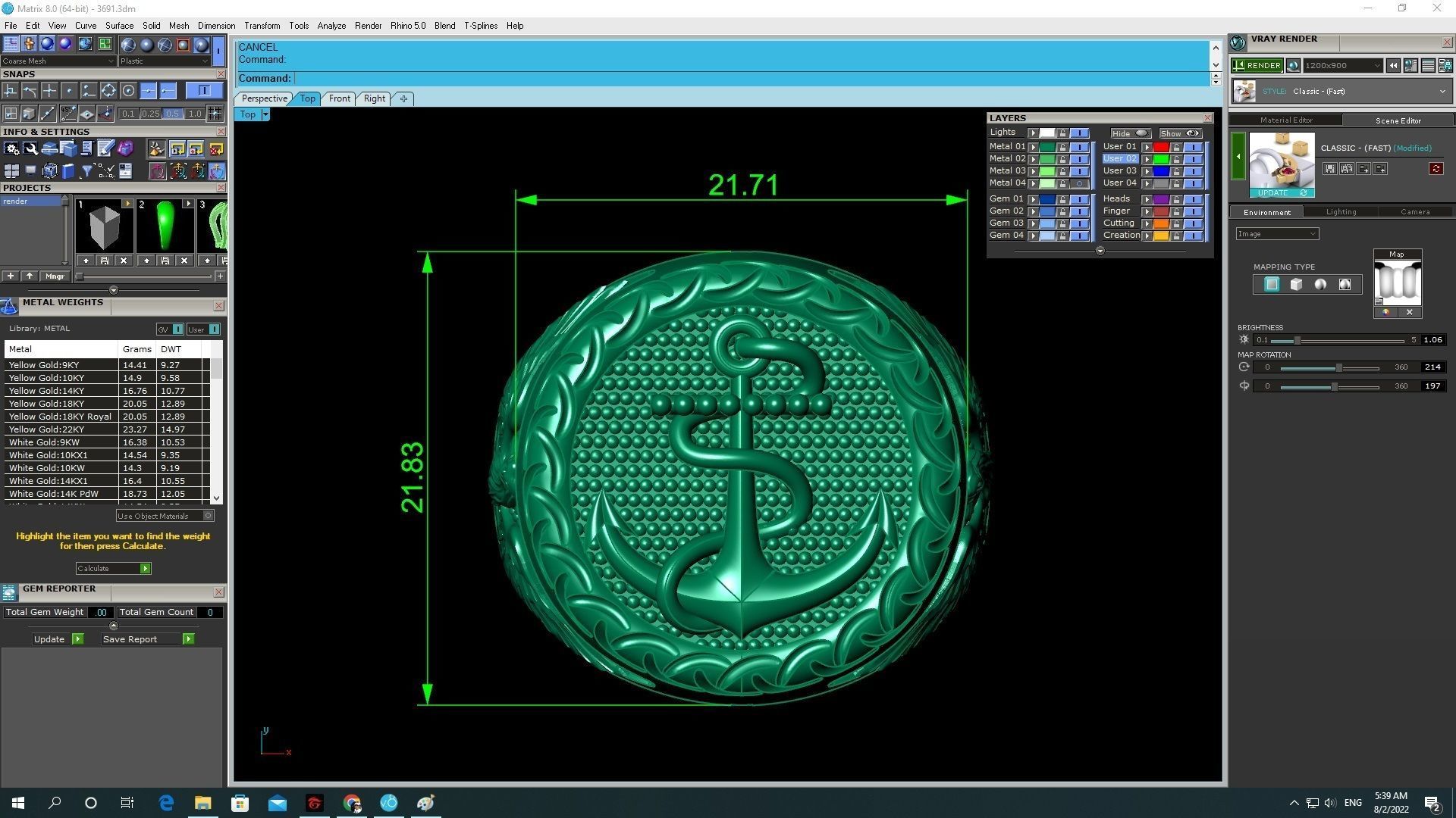 Anchor and Eagle Signet Ring 3D Model for Jewelry 3691 3D print model_7