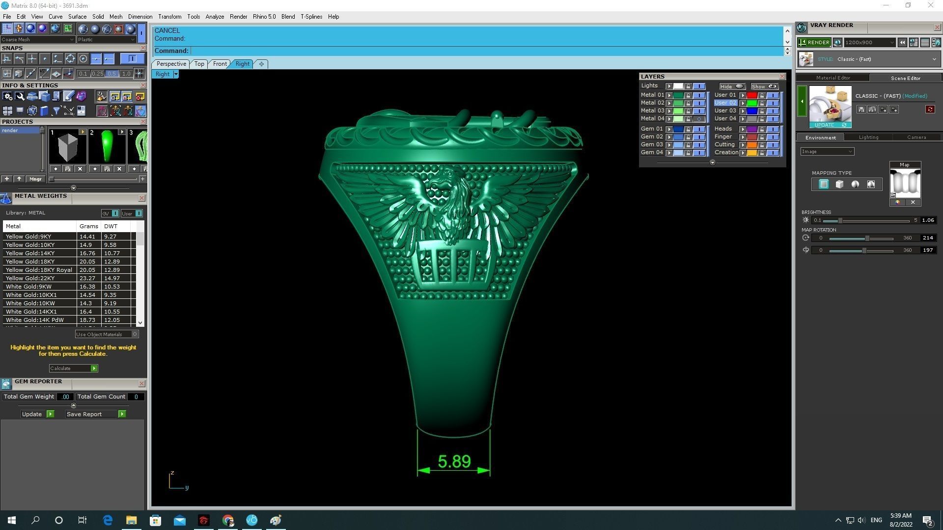 Anchor and Eagle Signet Ring 3D Model for Jewelry 3691 3D print model_8