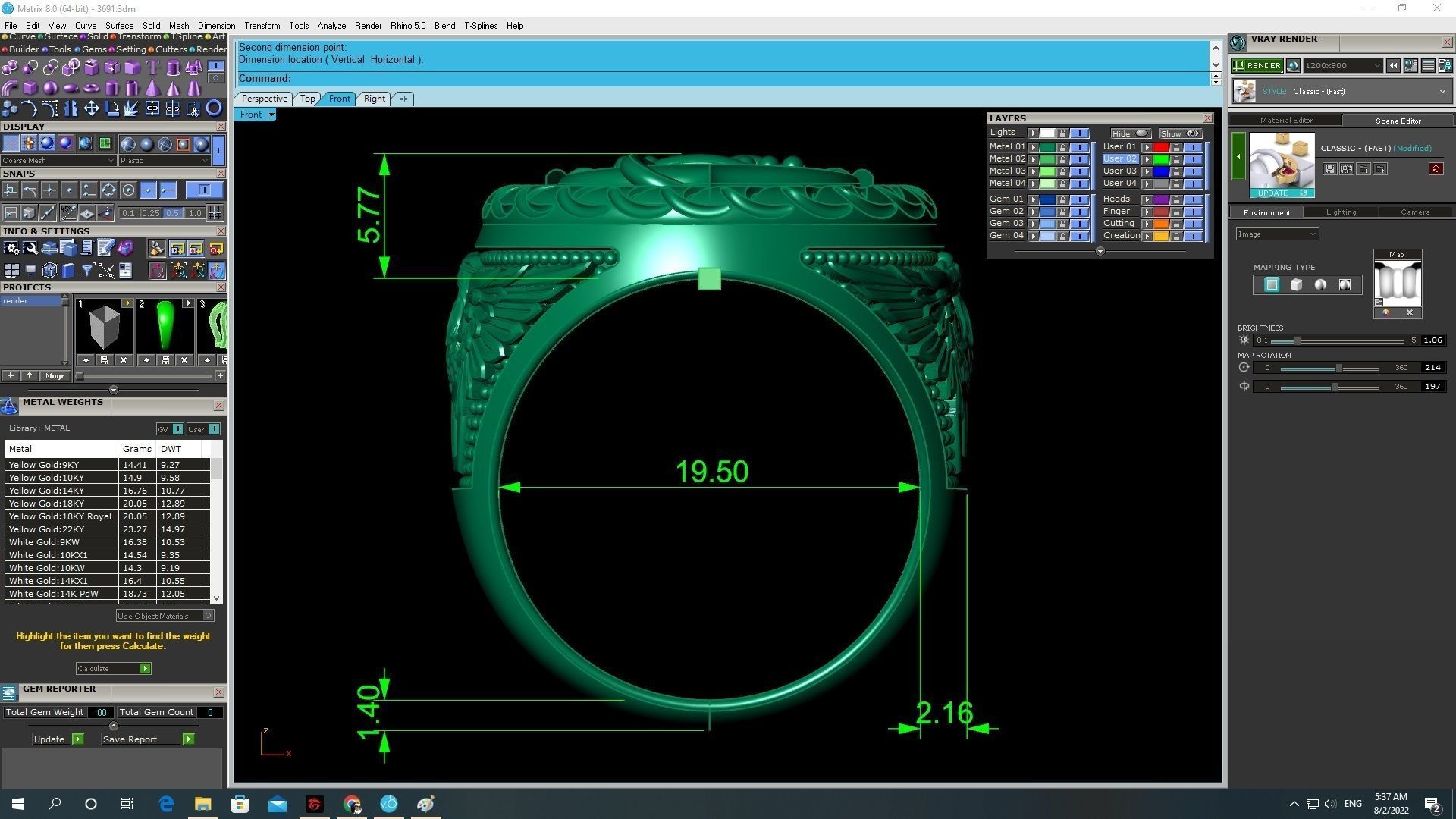 Anchor and Eagle Signet Ring 3D Model for Jewelry 3691 3D print model_6
