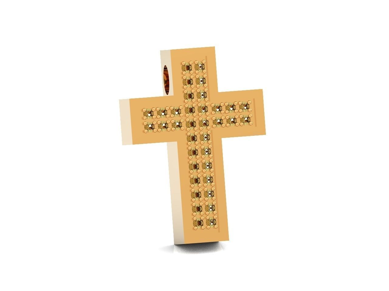 stylish pendant cross with stones diamond 3D print model_7