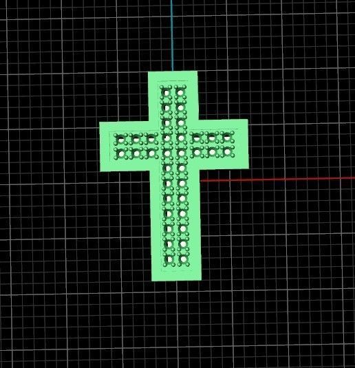 stylish pendant cross with stones diamond 3D print model_27