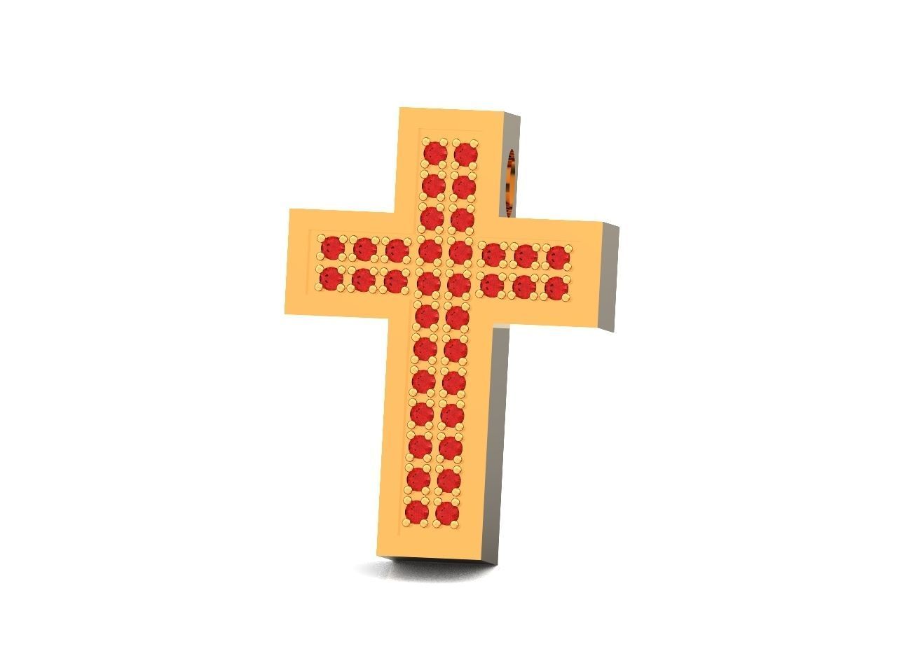stylish pendant cross with stones diamond 3D print model_15