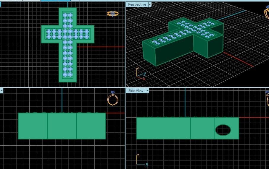stylish pendant cross with stones diamond 3D print model_17