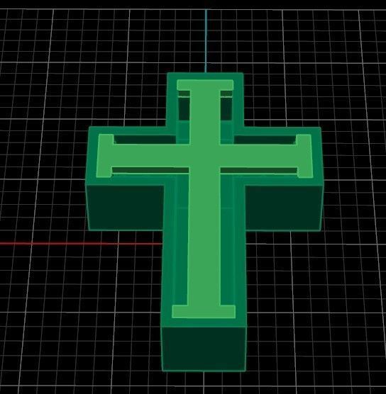 stylish pendant cross with stones diamond 3D print model_23