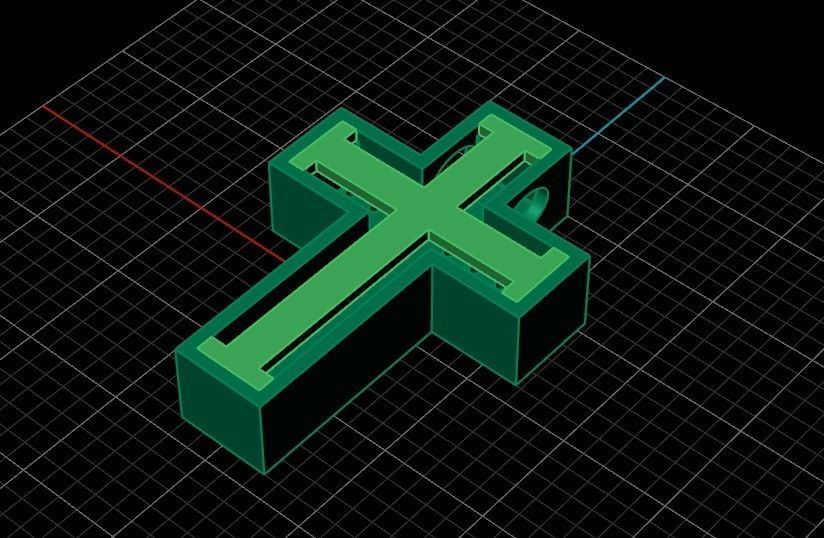 stylish pendant cross with stones diamond 3D print model_24