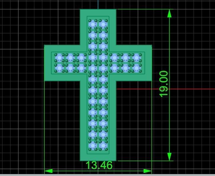 stylish pendant cross with stones diamond 3D print model_18