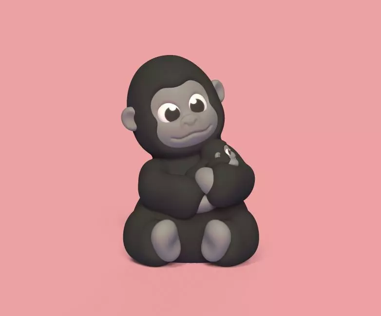 Gorilla and Baby 3D print model