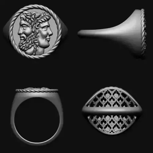 janus coin ring