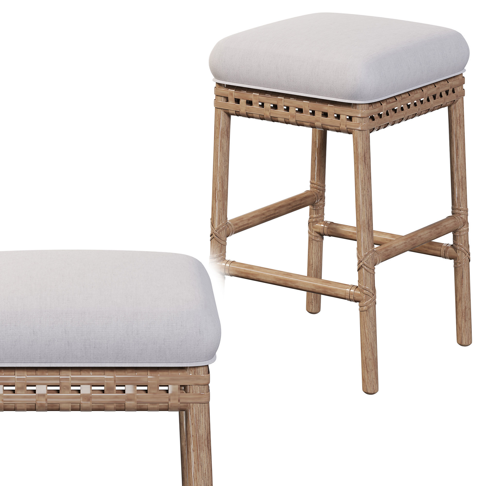 BACKLESS ARSTOOL by baker 3D model_3