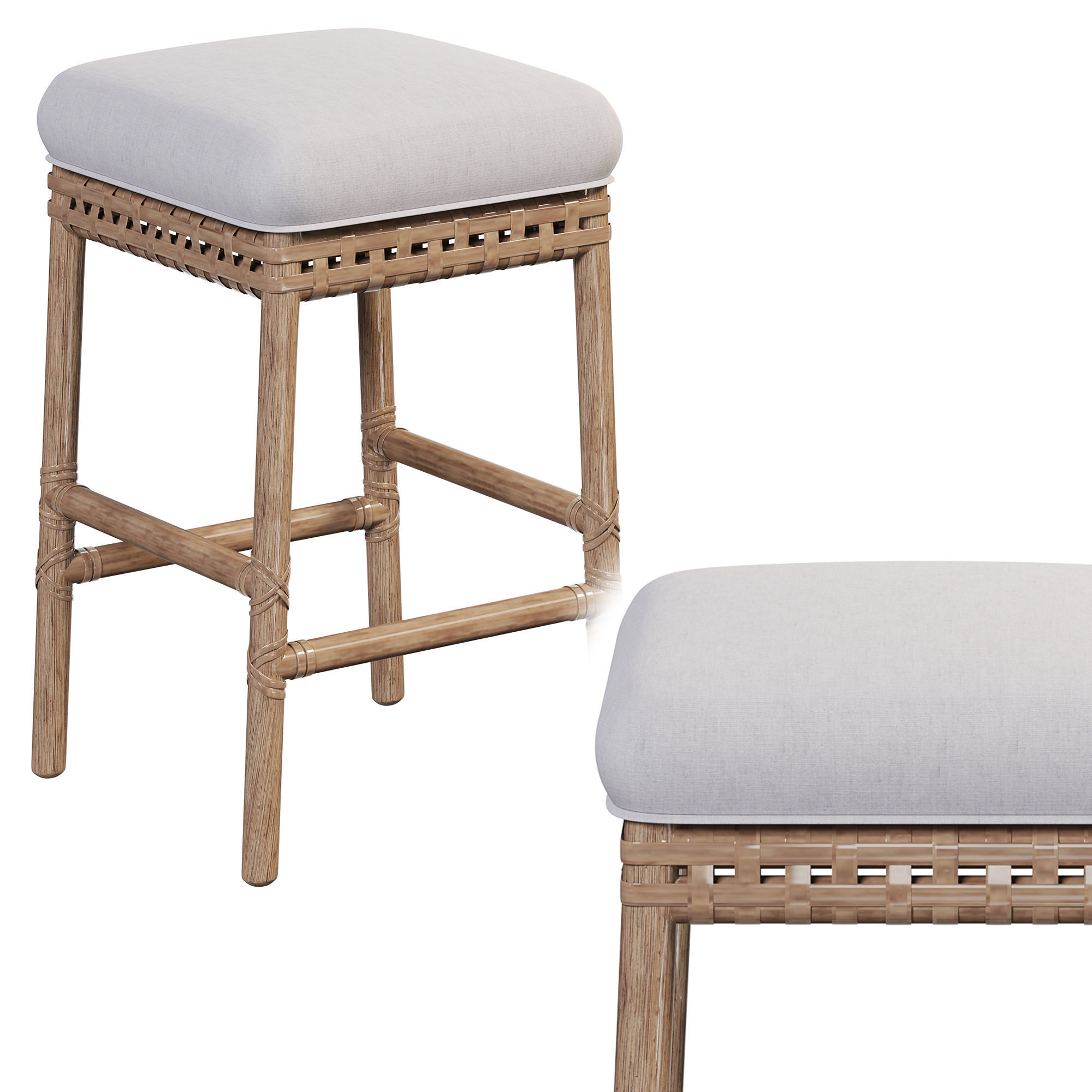 BACKLESS ARSTOOL by baker 3D model_2