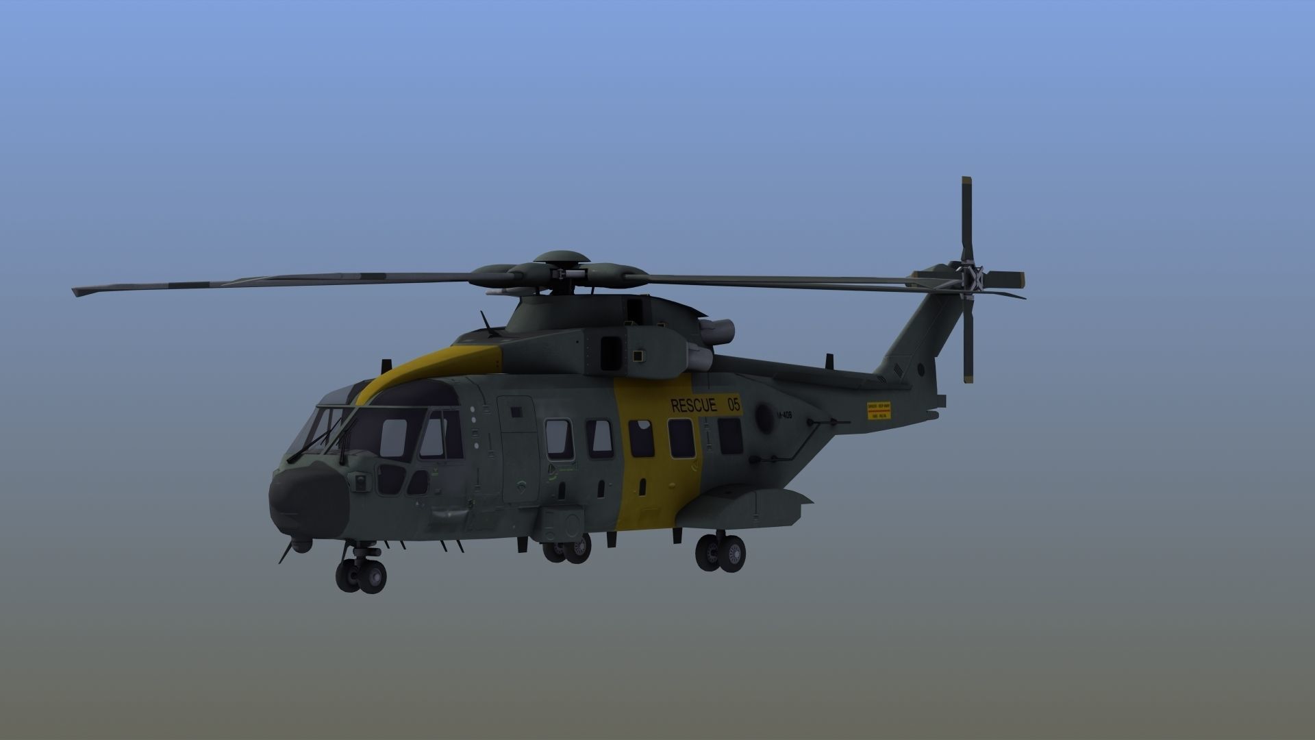 AH101 Merlin Helicopter 3D model_12