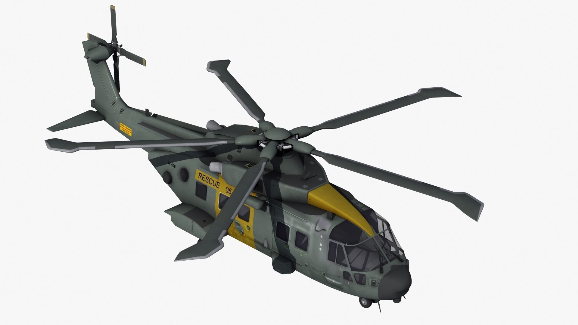 AH101 Merlin Helicopter 3D model_21