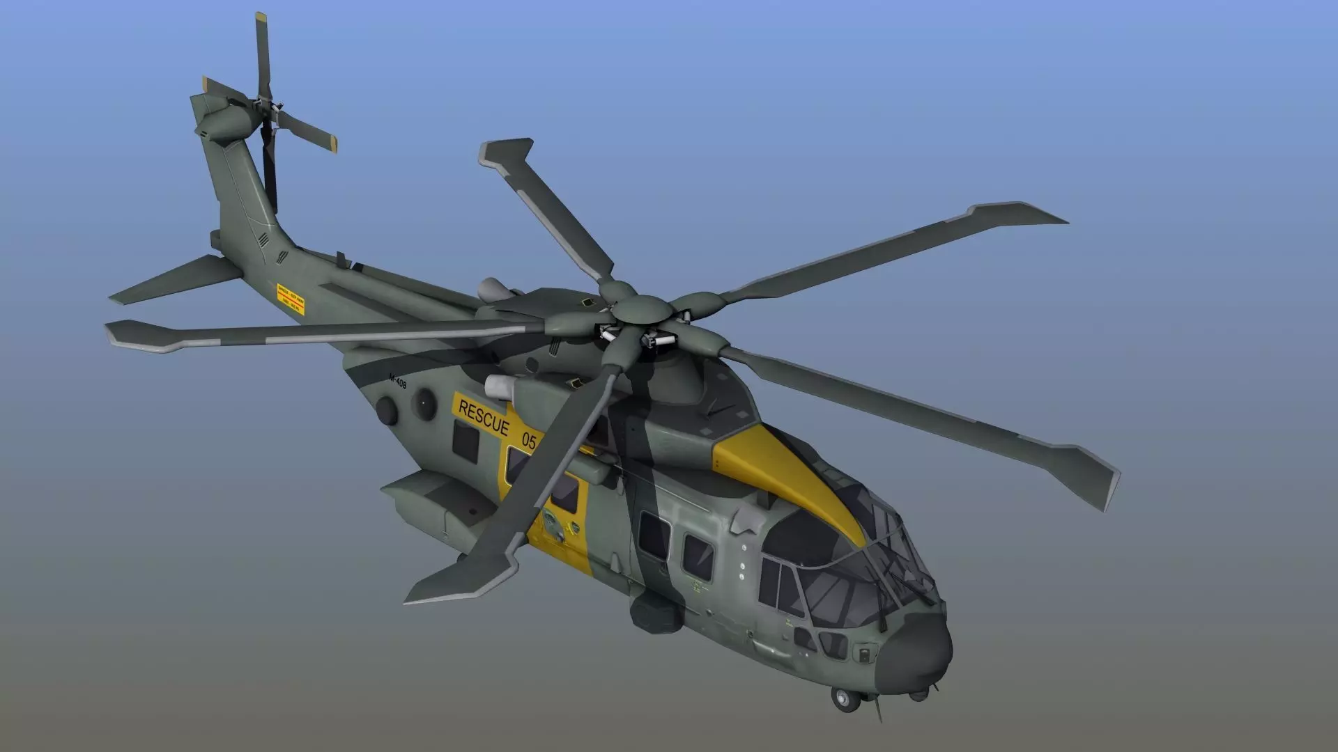 AH101 Merlin Helicopter 3D model_0