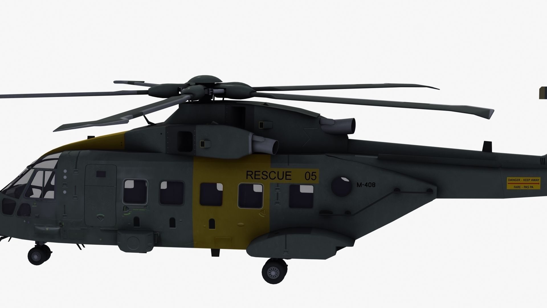 AH101 Merlin Helicopter 3D model_24
