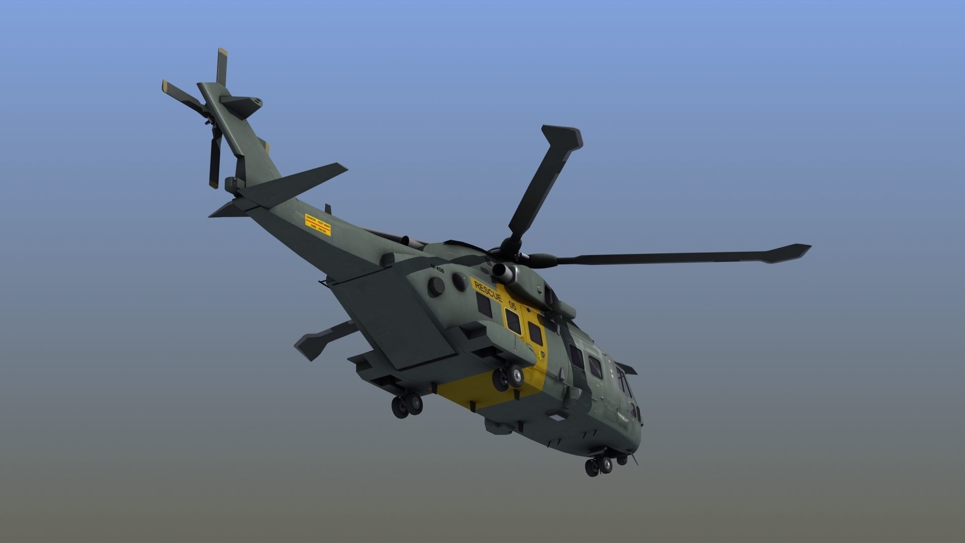 AH101 Merlin Helicopter 3D model_6