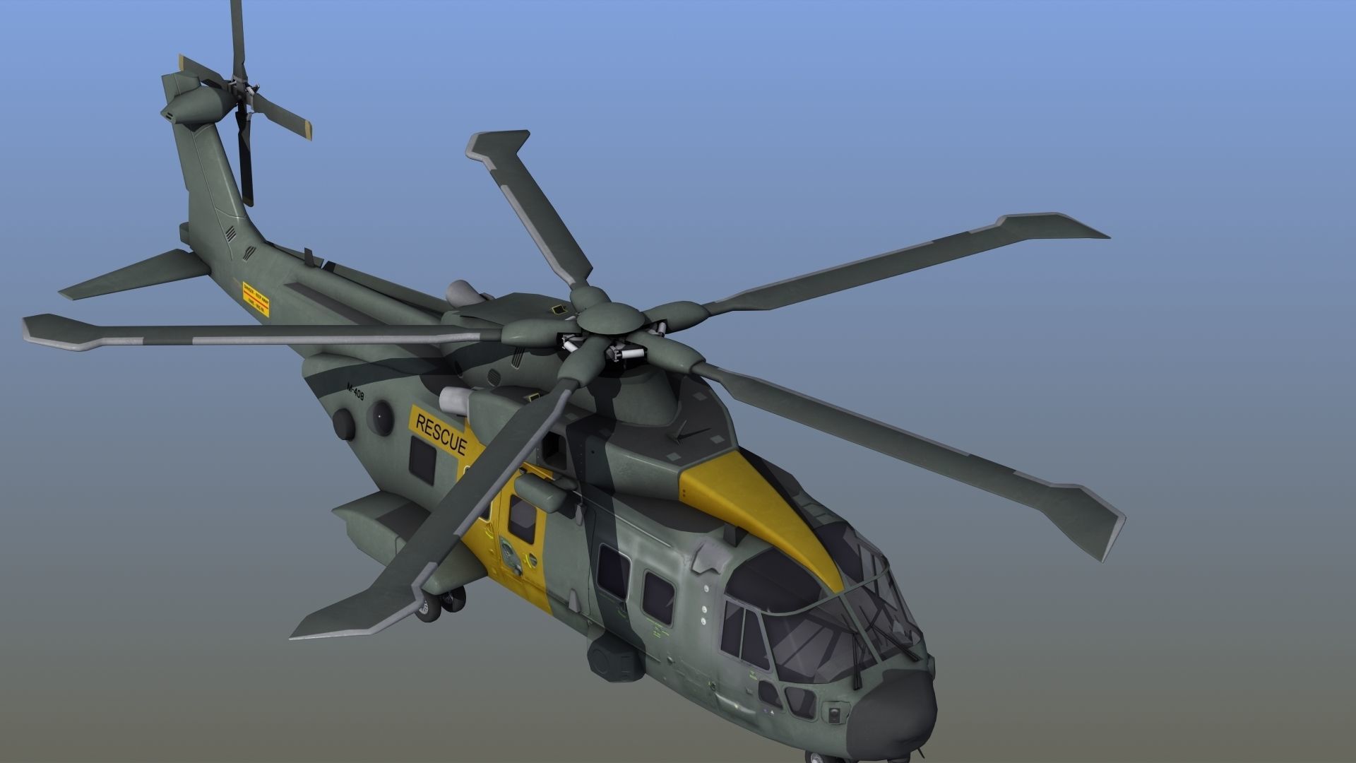 AH101 Merlin Helicopter 3D model_19