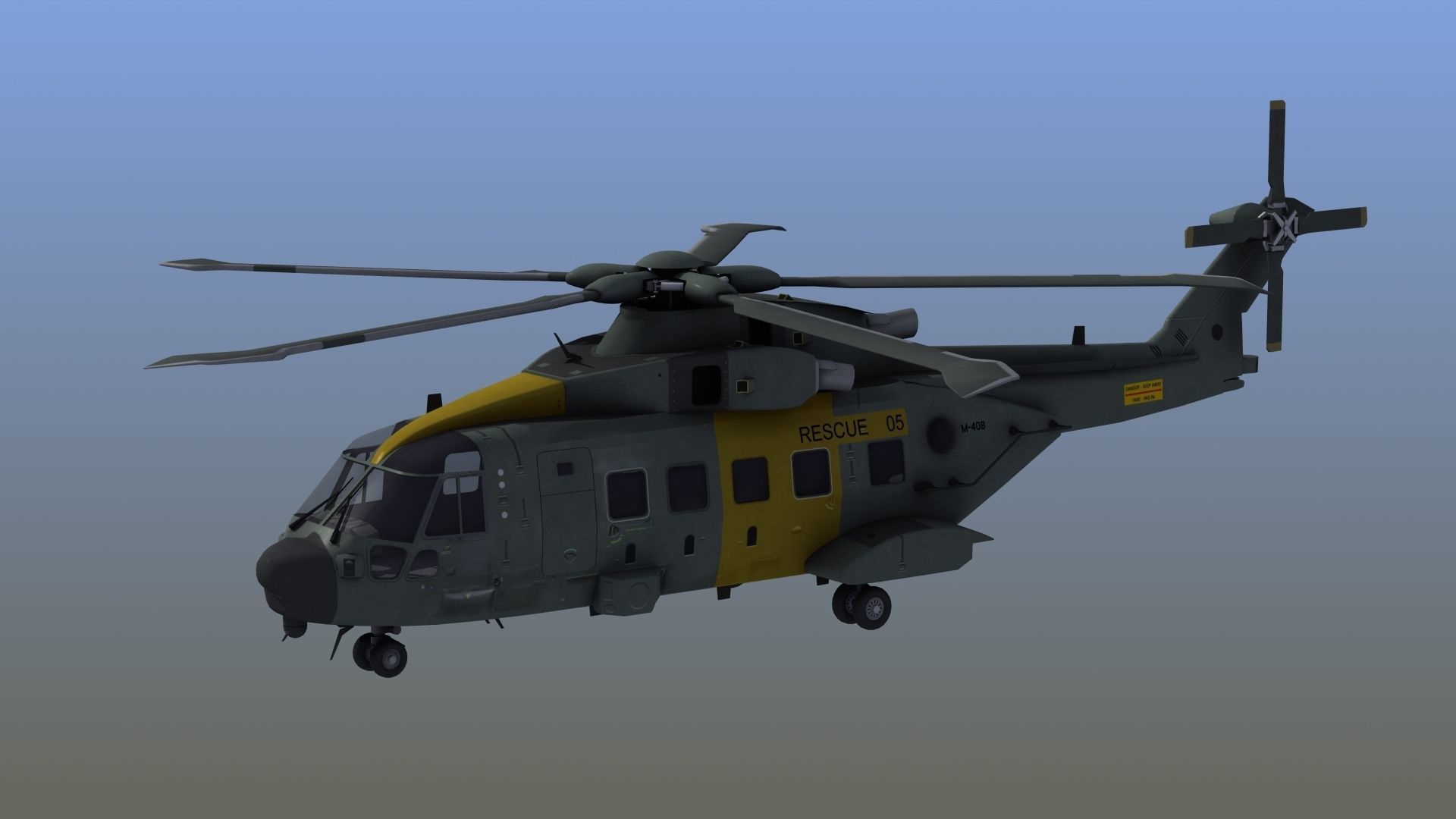 AH101 Merlin Helicopter 3D model_2