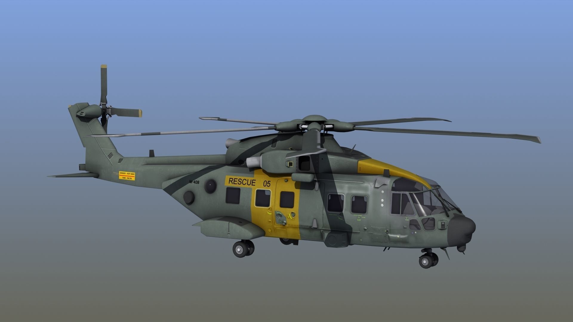 AH101 Merlin Helicopter 3D model_8