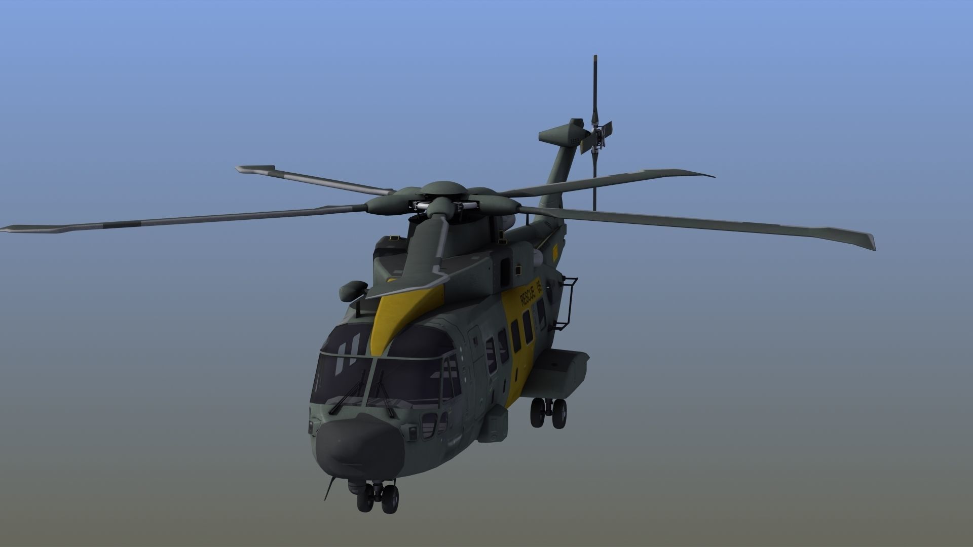 AH101 Merlin Helicopter 3D model_15
