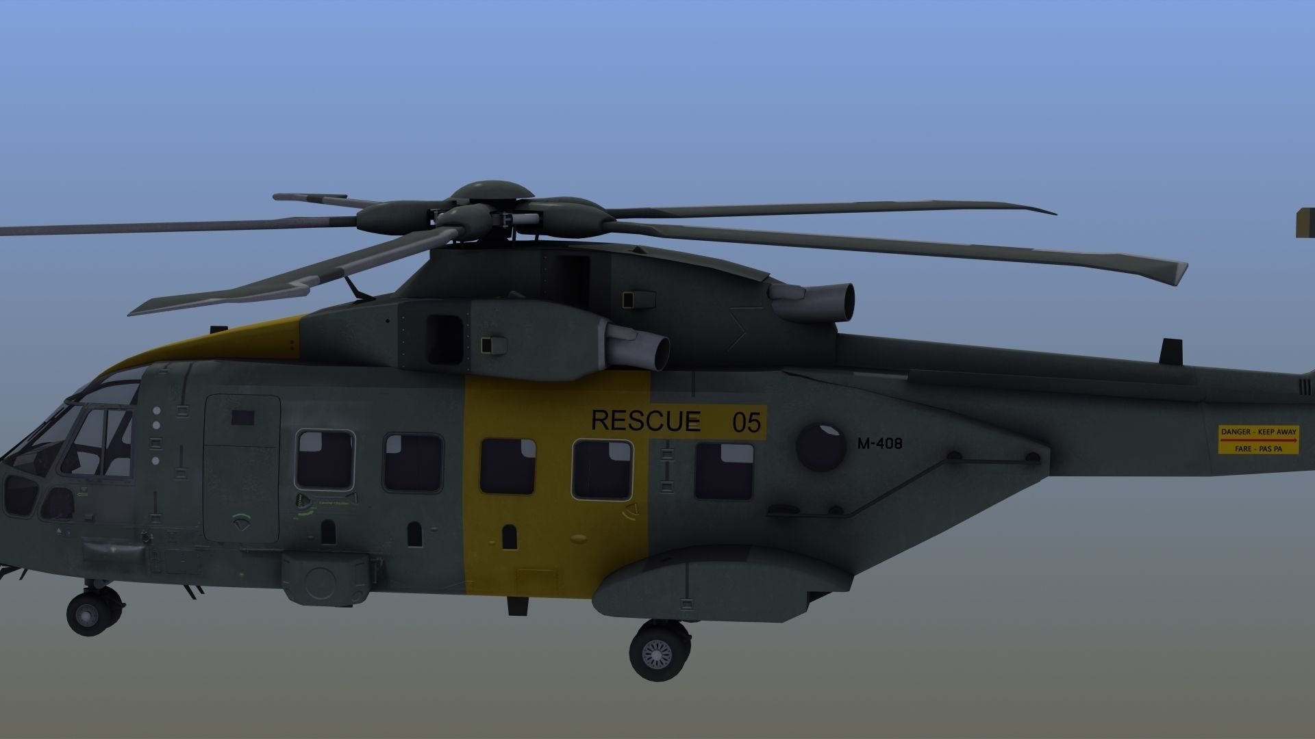 AH101 Merlin Helicopter 3D model_3