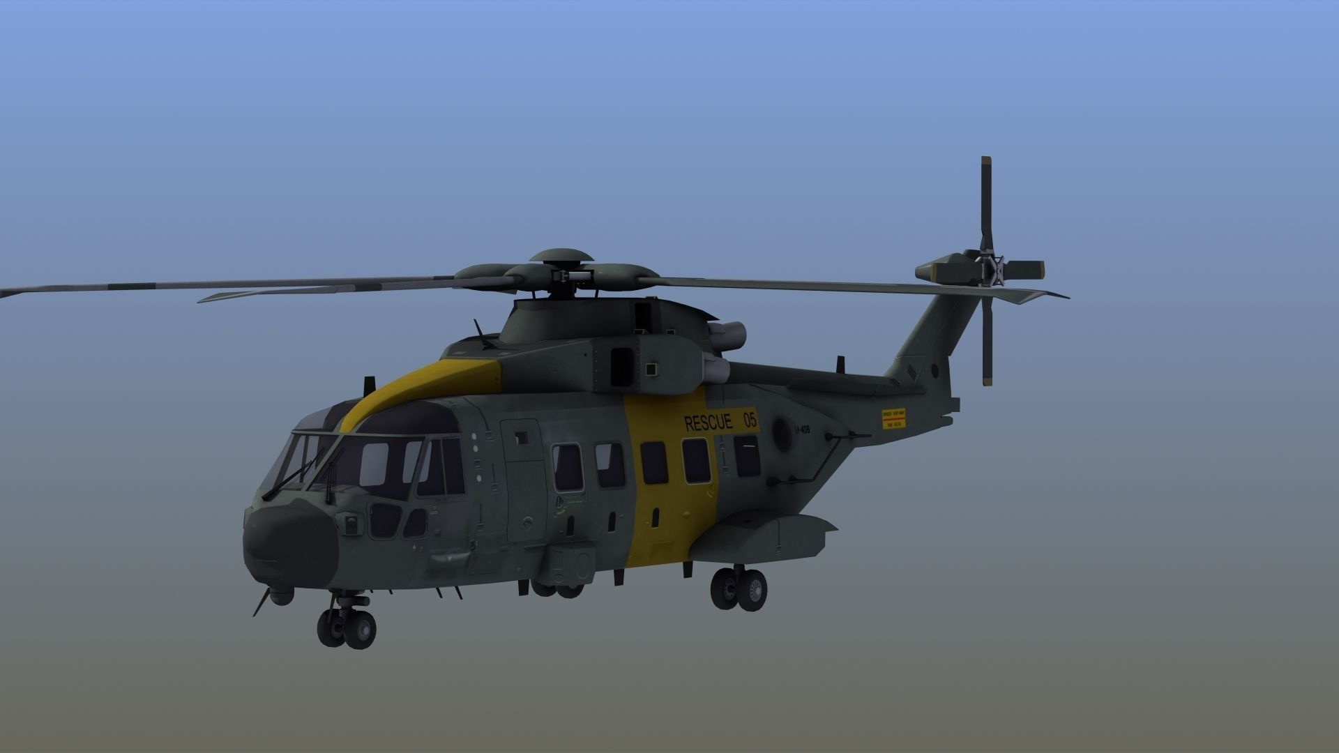 AH101 Merlin Helicopter 3D model_16