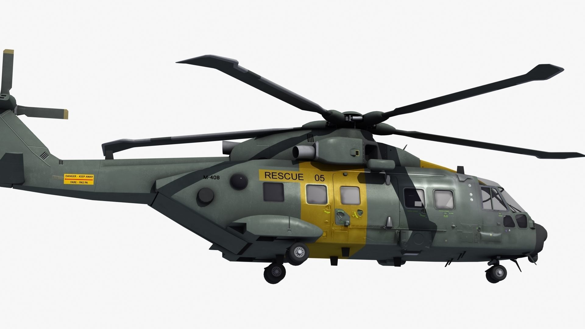 AH101 Merlin Helicopter 3D model_28